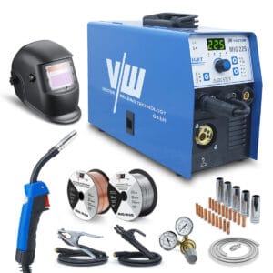 Poste de soudure SET MIG/MAG avec casque de soudure 2kg fil de soudure accessoires | MIG225A