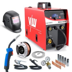Poste à souder MIG MAG, cagoule de soudure, 5 kg de fil de soudure, accessoires | MIG 255 SET