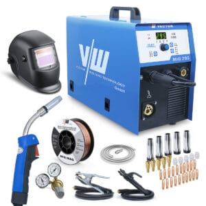 Poste de soudure SET MIG MAG avec casque de soudure, 5kg de fil de soudure, accessoires | MIG 295A