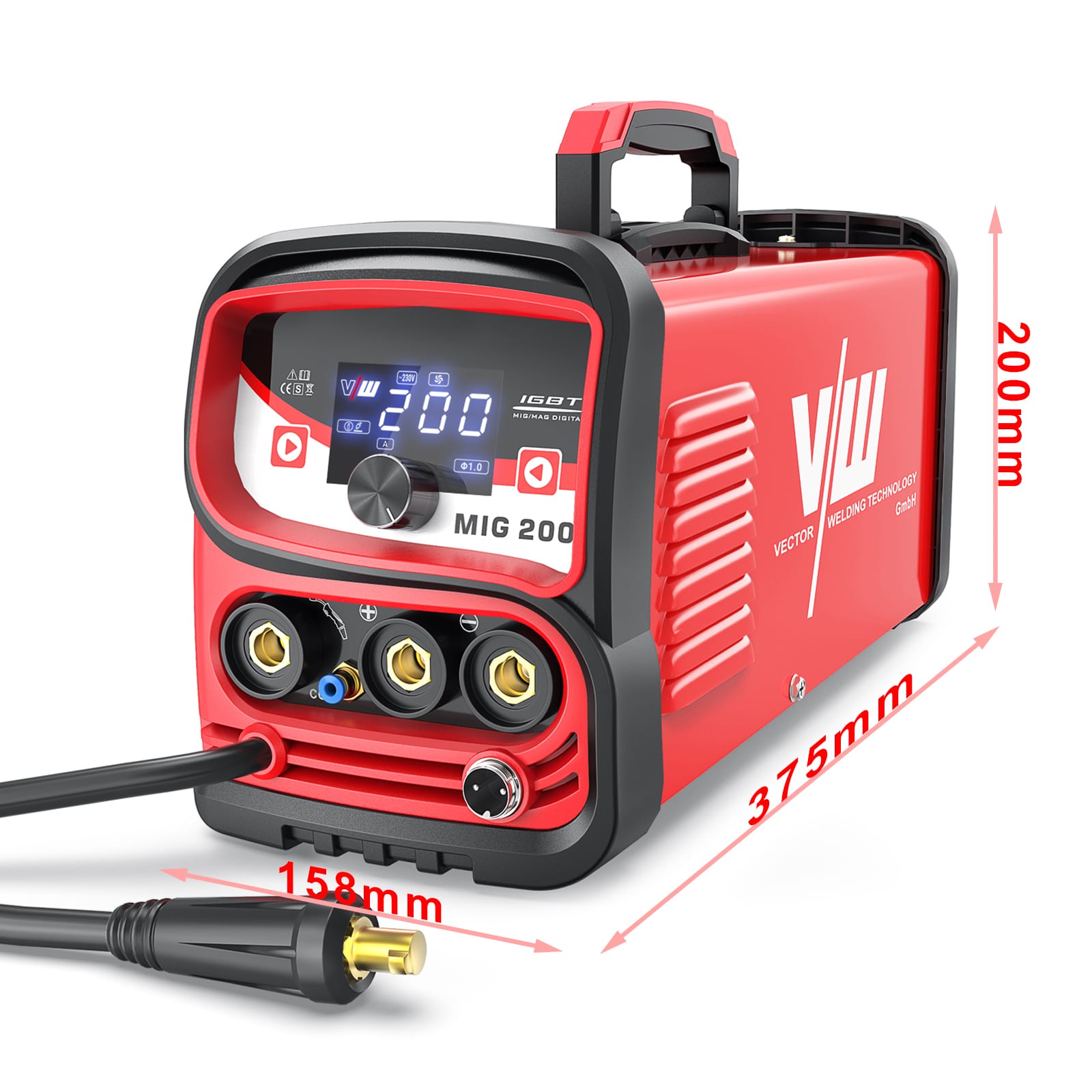 Kit de soudage combiné MIG 200D avec casque de soudage - Puissant pour le soudage MIG, MAG et MMA polyvalent – Image 5