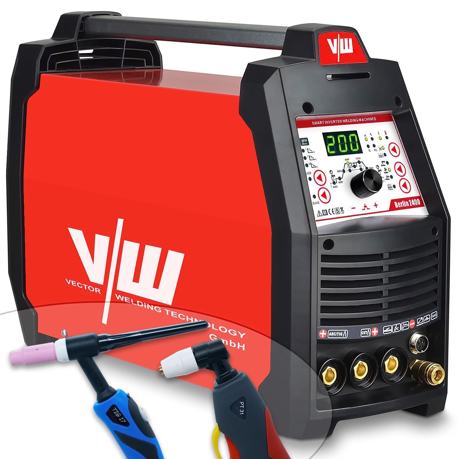 Poste de soudage SET DC TIG 200A avec découpeur plasma 50A, casque automatique, détendeur & accessoires | Berlin 2400 – Image 2