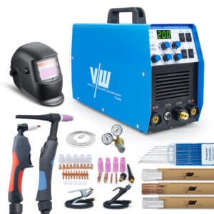 Poste de soudage TIG AC/DC SET avec découpeur plasma 50A, casque, détendeur & accessoires | 200P Analogique