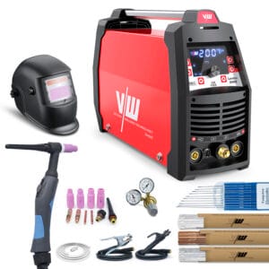 Poste à souder SET AC/DC TIG 200A pulsé MMA Casque de soudeur, accessoires | London 2400